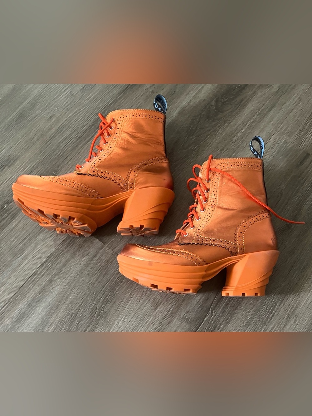 Orange Metallic Bebops John Fluevog size 9 good for size 8 - Picture 3 of 7
